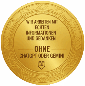 Goldenes Siegel, welches bestätigt, dass wir nicht mit ChatGPT oder Gemini arbeiten